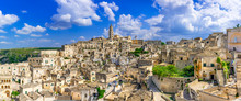 Matera, Basilicata, Italy: Landscape View Of The Old Town - Sassi Di Matera, European Capital Of Culture, At Dawn