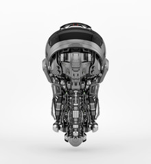 Wall Mural - Steel robotic head, 3d illustration