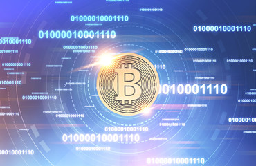 Poster - Gold bitcoin and lines of code