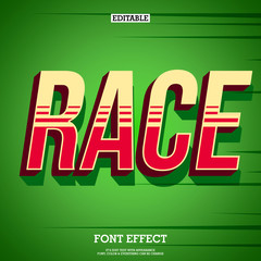 Poster - race retro green text effect for poster design