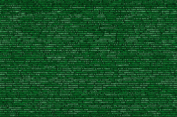 Computer program preview. Programming code typing. Information technology website coding standards for web design
