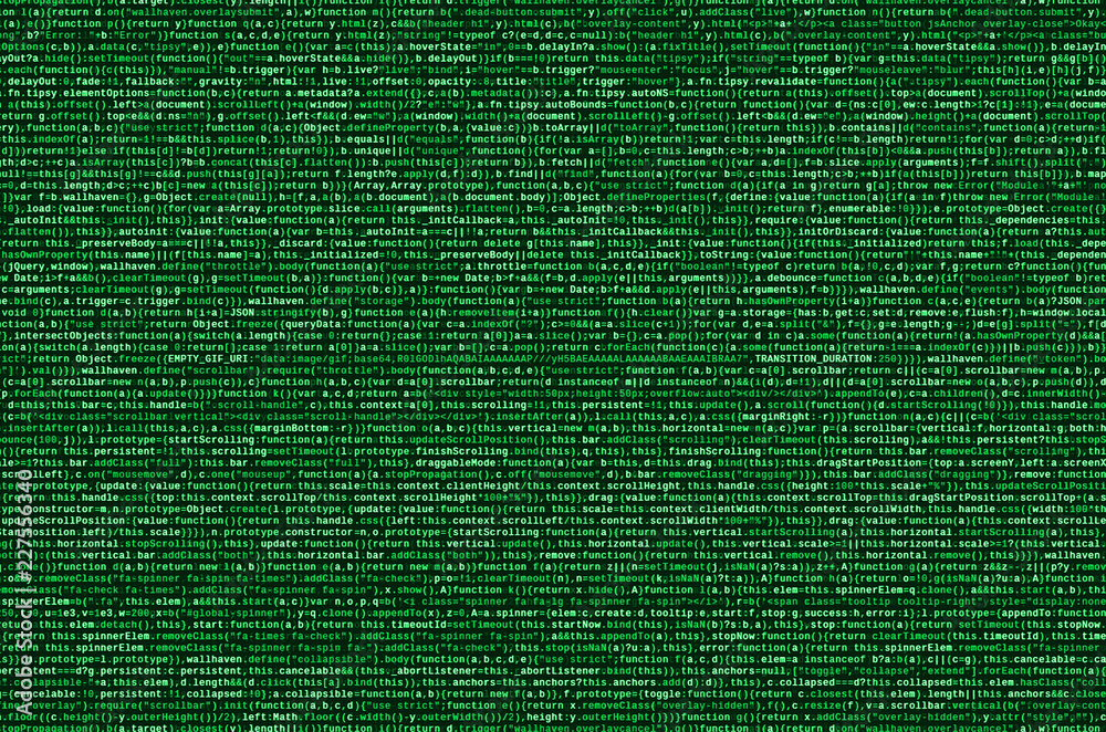 Computer program preview. Programming code typing. Information ...