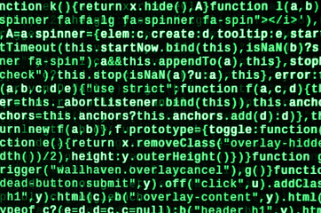 Computer program preview. Programming code typing. Information technology website coding standards for web design