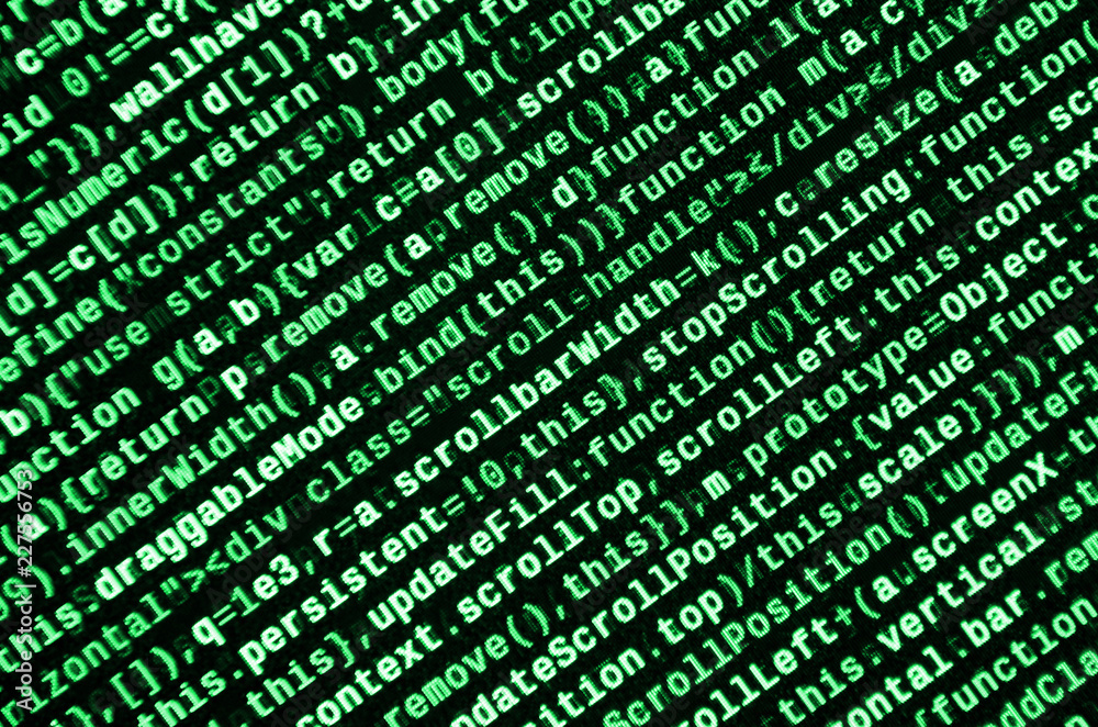 Computer program preview. Programming code typing. Information ...