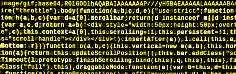 Computer program preview. Programming code typing. Information technology website coding standards for web design