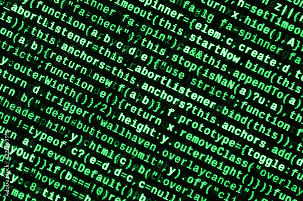 Computer program preview. Programming code typing. Information ...