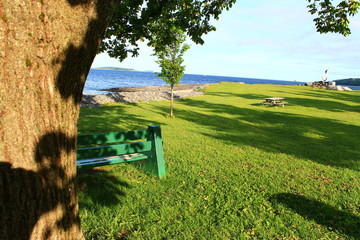 Bench and ocean - Walking Tours in Canada