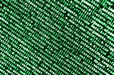 Computer program preview. Programming code typing. Information technology website coding standards for web design