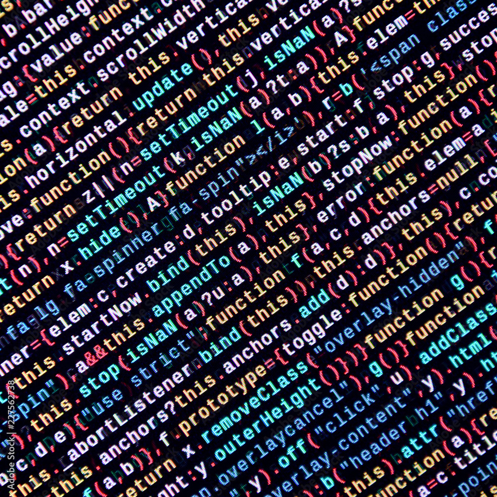 Javascript functions, variables, objects. Monitor closeup of function ...