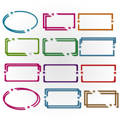 Poster - text box frame template vector