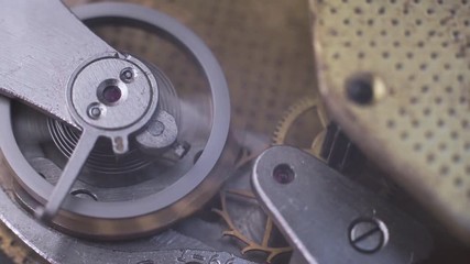 Poster - Old metal clockwork close-up, background.