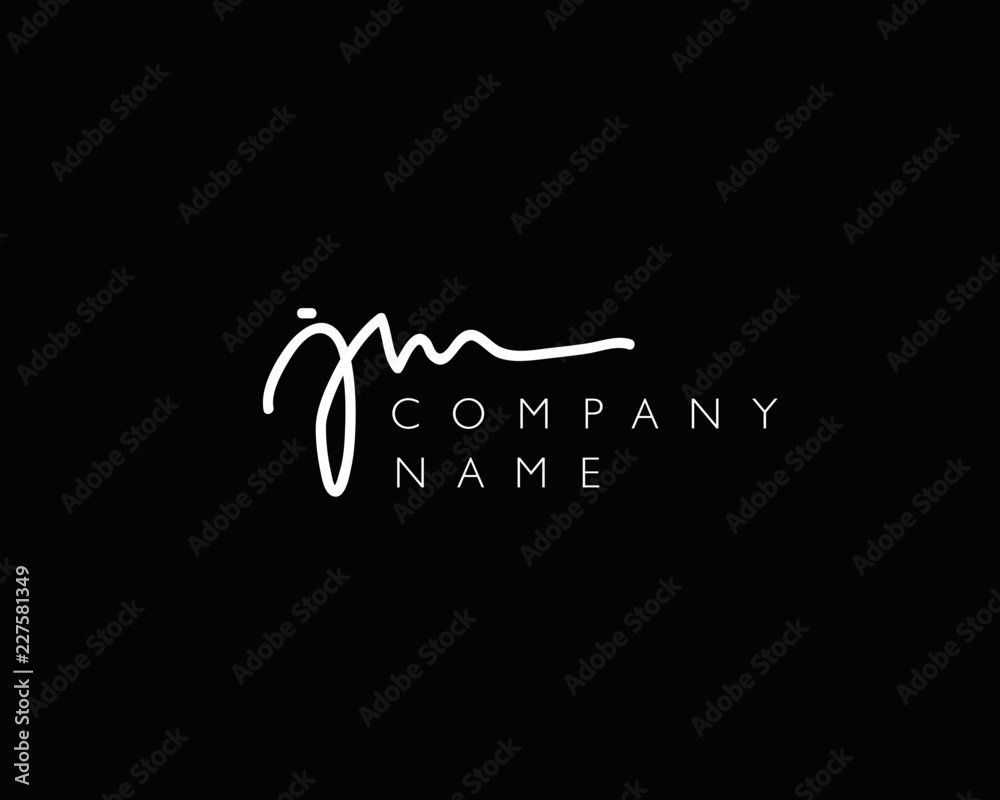 J M Initial handwriting logo Stock Vector | Adobe Stock
