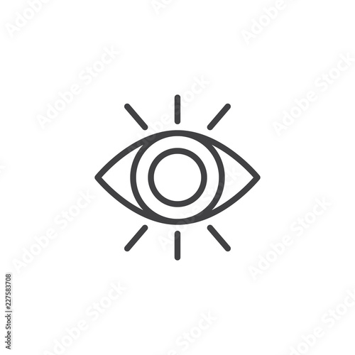photo Eye Line Drawing Simple eye sight outline icon linear style