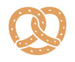 Soft pretzel twisted knot bread flat color vector icon for apps and websites