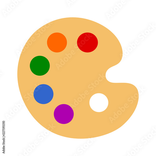 Cuadros en Lienzo Color palette with colorful paint swatches for art and painting flat vector icon