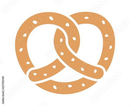 Cuadros en Lienzo Soft pretzel twisted knot bread flat color vector icon for apps and websites