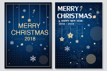 Wall Mural - merry christmas and 2018