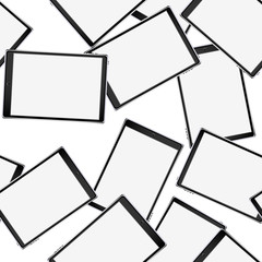 Poster - Texture, seamless pattern of smart modern smart touchscreen tablet computers with digital volumetric realistic with large screens mobile devices. The background. illustration