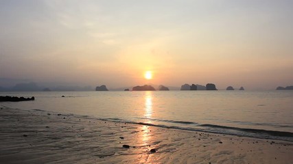 Wall Mural - Sunrise over Koh Hong a view from Koh Yao Noi beach, Thailand