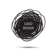 Wall Mural - Logo design. Vector Hand drawn circle. Doodle sketch