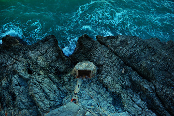 Canvas Print - Mediiterranean sea coast at Peniscola Castle , Costa del Azahar, province of Castellon, Valencian Community. Peniscola is a popular tourist destination in Spain.