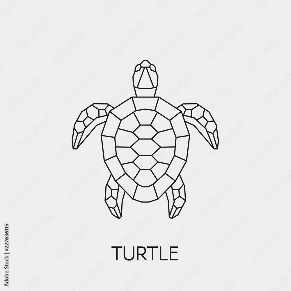 Geometric turtle. Polygonal linear abstract animal. Vector illustration ...