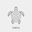 Geometric turtle. Polygonal linear abstract animal. Vector illustration