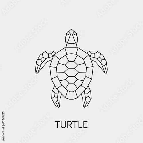 Download Geometric turtle. Polygonal linear abstract animal. Vector illustration - Buy this stock vector ...
