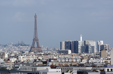 eiffel tower and paris roofs
