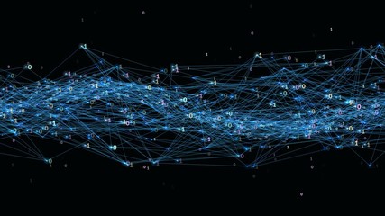 Wall Mural - network technology flowing big data