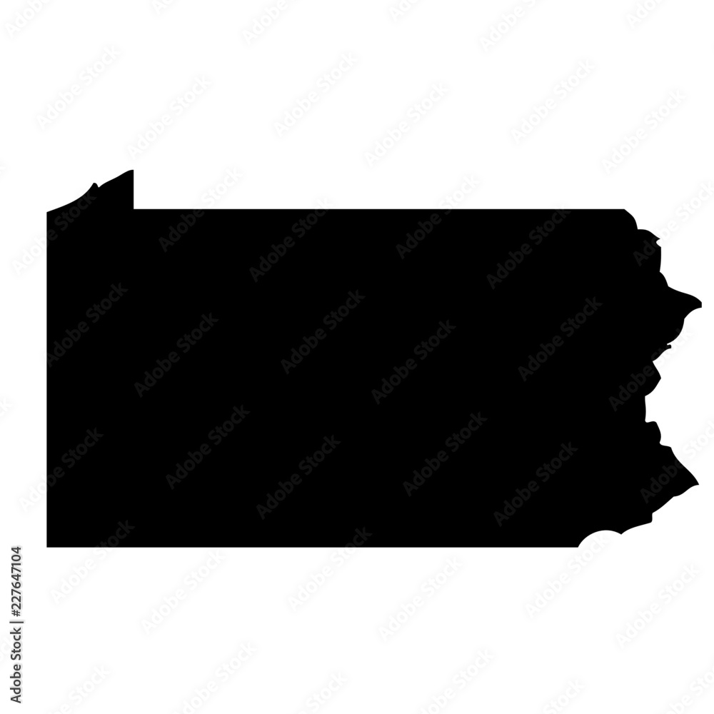 Pennsylvania - map state of USA - obrazy, fototapety, plakaty 