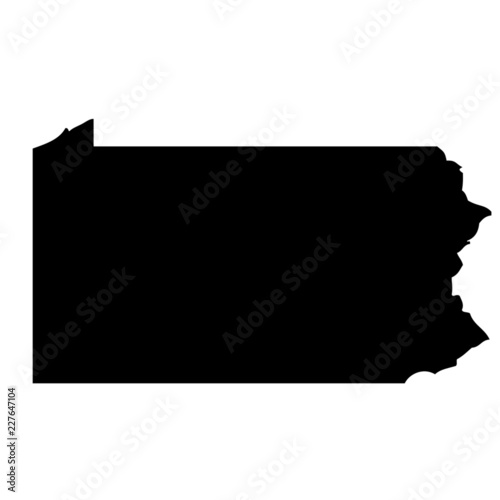 Fotomural Pennsylvania - map state of USA