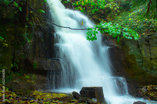 Waterfall at Harmby Falls in the forest