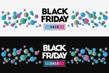 Poster - Creative Black Friday header concept with unique and soft gradient colors. Web banner, vector illustration.