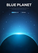 © leo_d - Blue Planet, Earth. Astronomical galaxy space background. Vector Illustration.