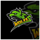 Fototapeta Dinusie - Modern professional Wolf logo for a sport team. Wolf logo vector illustration.
