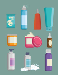 Poster - set of facial creams products