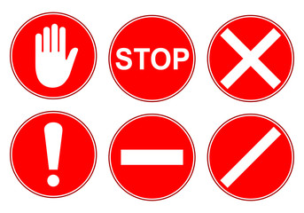 Wall Mural - Set stop red sign icon - stock vector