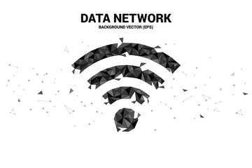 Poster - Vector Polygon mobile data icon. Concept for data transfer of  mobile and wi-fi data network.