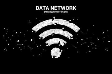 Aufkleber - Vector Polygon mobile data icon. Concept for data transfer of  mobile and wi-fi data network.