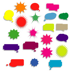 Poster - starburst bubble text template vector element