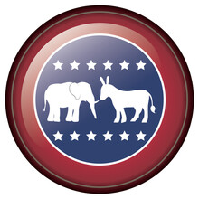 Isolated Donkey And Elephant Of Vote Design