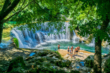 Wall Mural - Cascade sur la vis, Saint-Laurent-le-Minier, Gard, Occitanie, France.