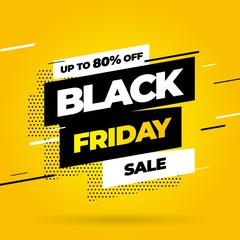 Wall Mural - Black Friday sale inscription design template. Yellow banner Black Friday. Vector illustration eps 10.