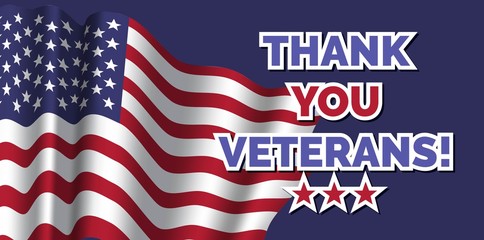 Wall Mural - Happy veteran's day. Thank you veterans. Honoring all who served