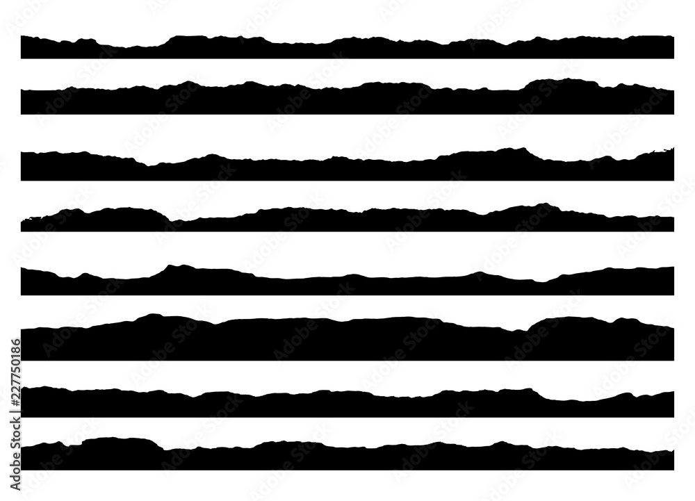 Set of grunge brush strokes. Paint edges, ink borders. Black paintbrush, Hand drawn edges pattern background. vector design template. - obrazy, fototapety, plakaty 