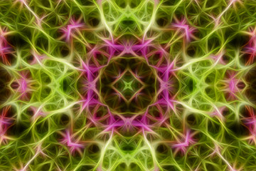 Canvas Print - Fantastic pink abstract pattern in fractal technic