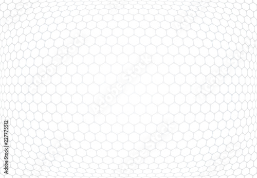 Hexagons pattern. White textured background.