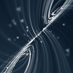 Poster - Magic wavy rings with on a dark background. 3d rendering