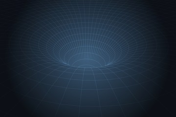 Wall Mural - curved spacetime caused by gravity of blackhole. vector illustration.